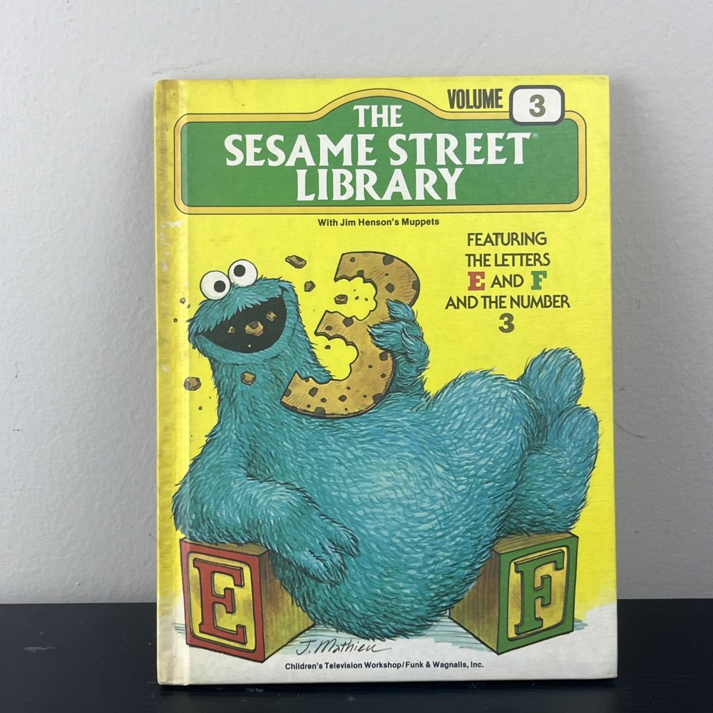 The Sesame Street Library Volume 3 Letters E F Number 3 Vintage Hardcover Book